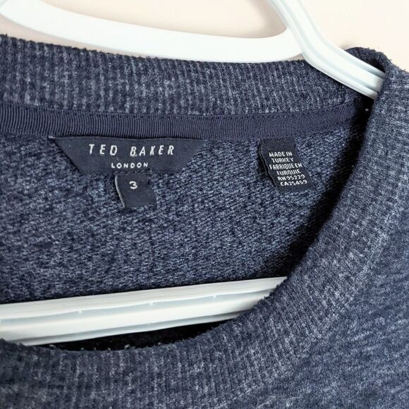 Ted BAKER blue crew neck sweatshirt heather blue Medium Small @K1 - Picture 2 of 10